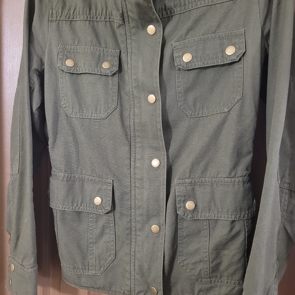 KUT from the Kloth army green zip front snap closure jacket - Picture 3 of 7